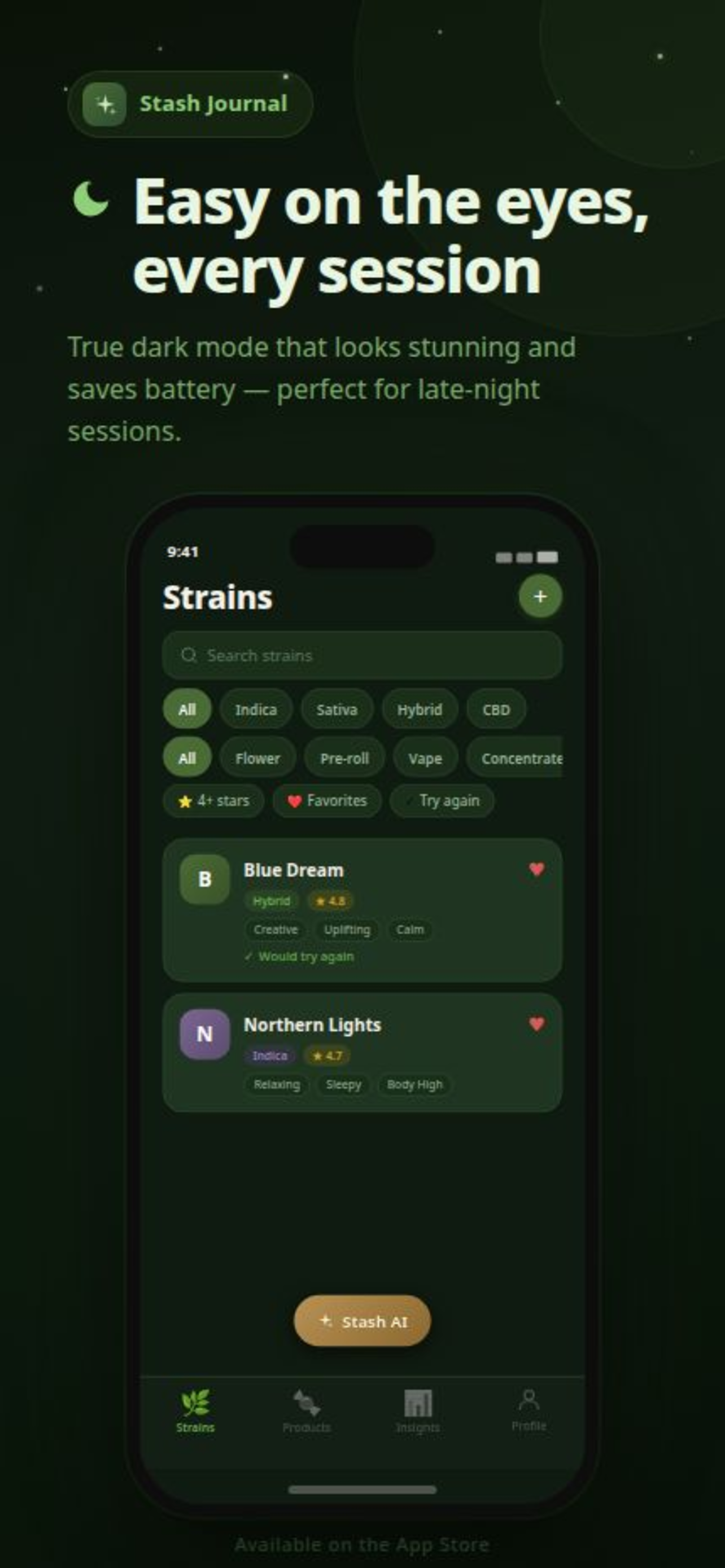 Dark Mode — easy on the eyes, every session