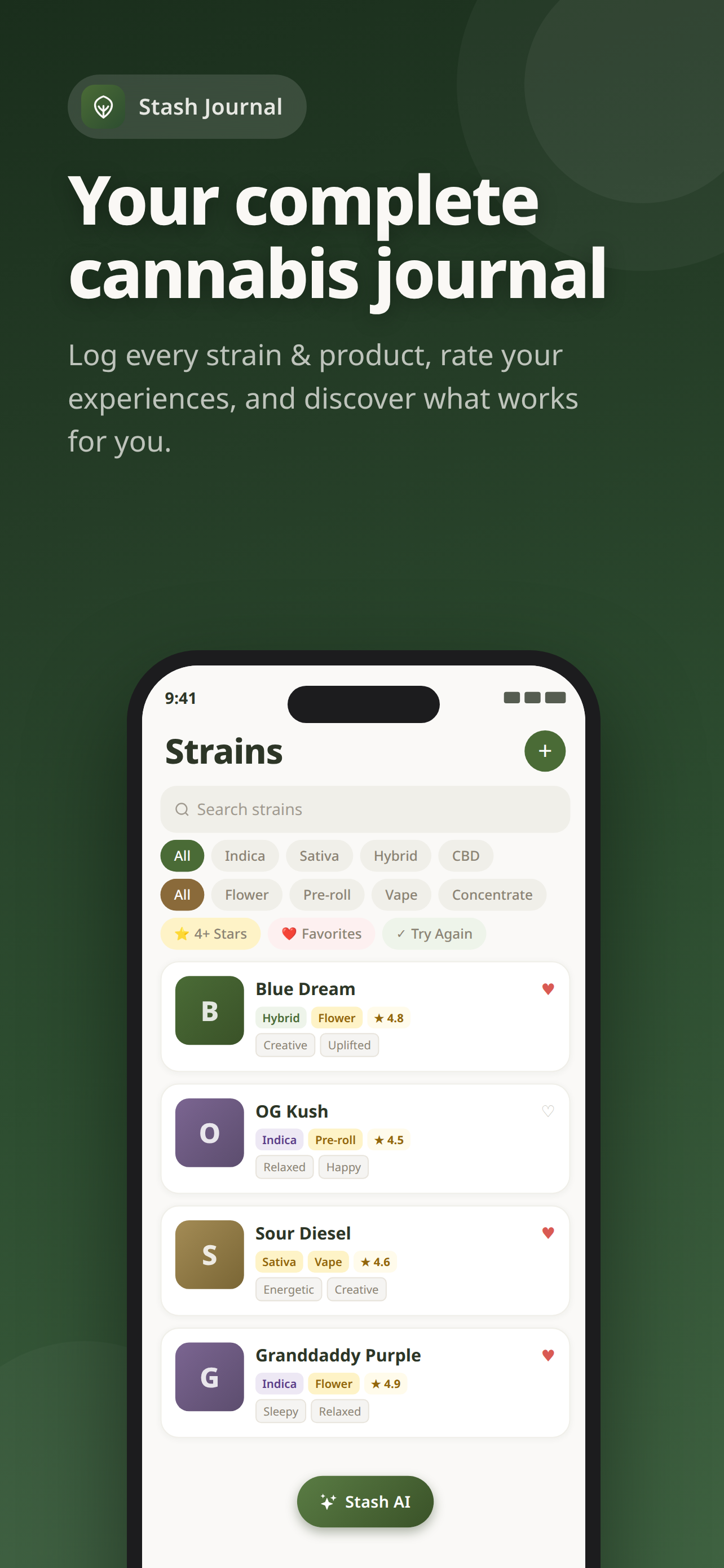 Stash Journal Strains List